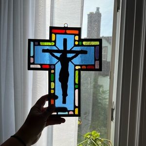Stained glass crucifix